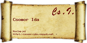 Csomor Ida névjegykártya