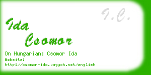 ida csomor business card